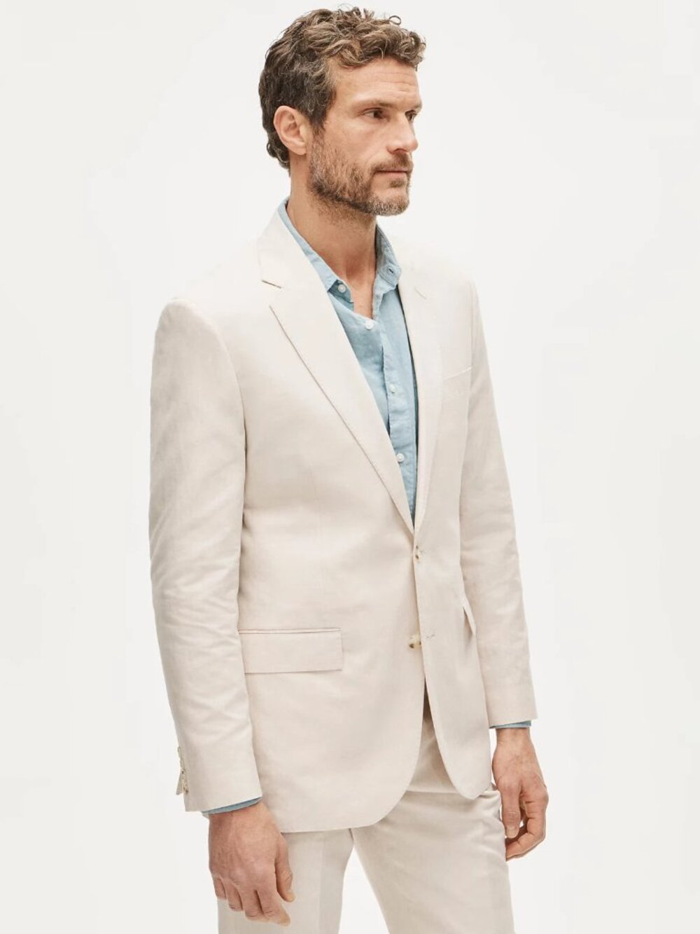 J Crew Ludlow jacket - slim 40 long - Baird McNutt Irish cotton-linen blend